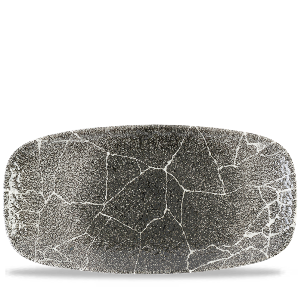 Studio Prints Kintsugi Quartz Black Chefs Oblong Plate