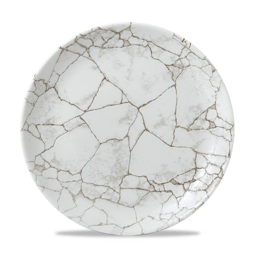 Studio Prints Kintsugi Agate Grey Evolve Coupe Plate 11.25"