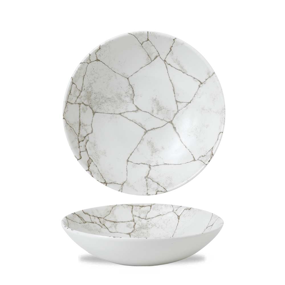 Studio Prints Kintsugi Agate Grey Evolve Coupe Bowl 7.25"