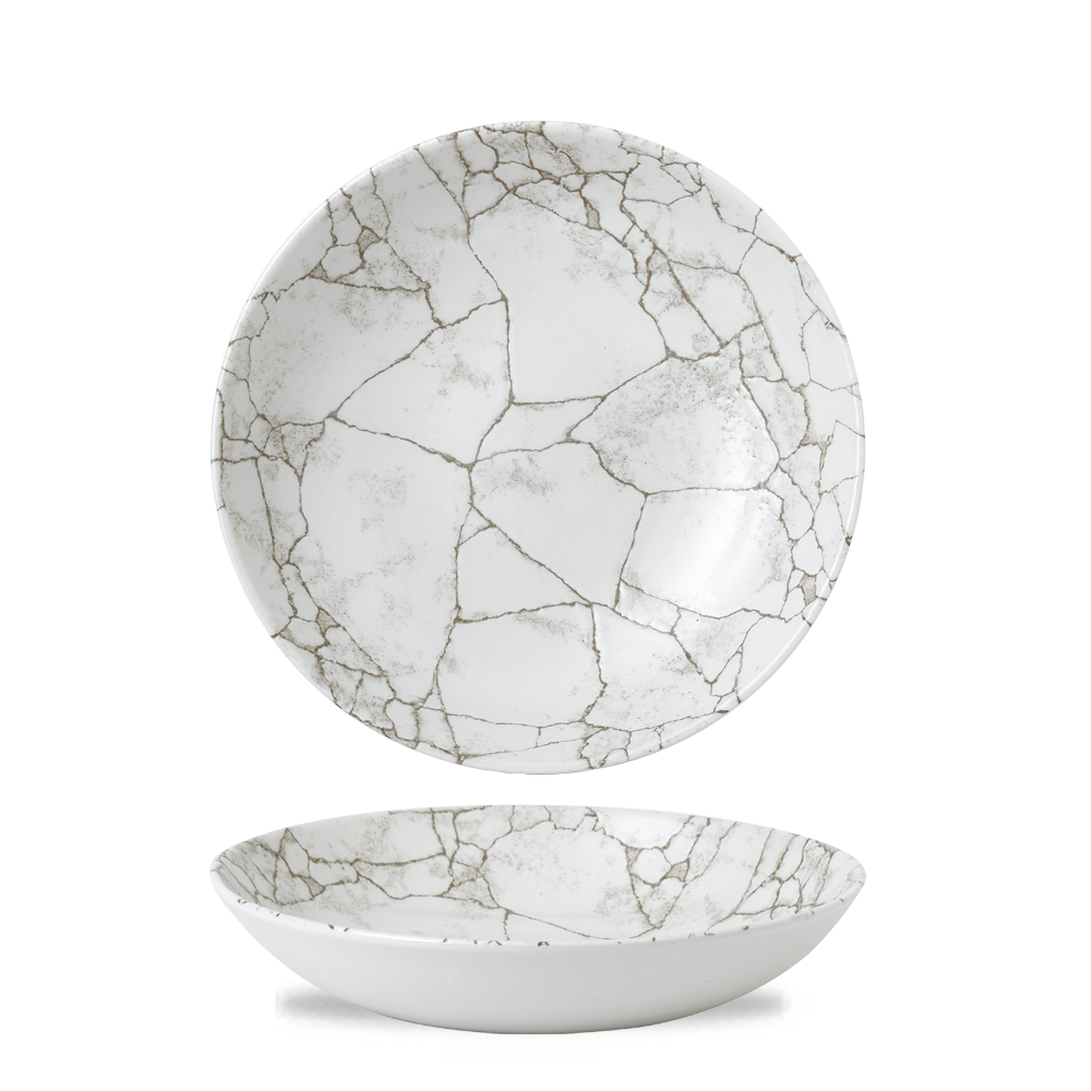 Studio Prints Kintsugi Agate Grey Evolve Coupe Bowl 9.75"
