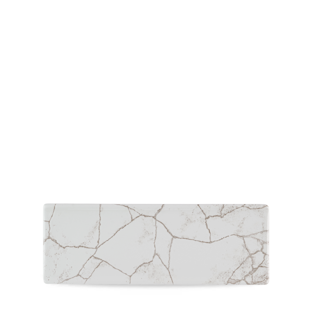 Studio Prints Kintsugi Agate Grey Oblong Porcelain Plate 25 X 9cm