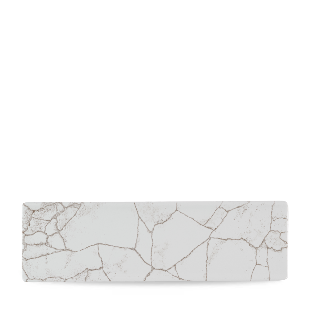 Studio Prints Kintsugi Agate Grey Oblong Porcelain Plate 30 X 9cm