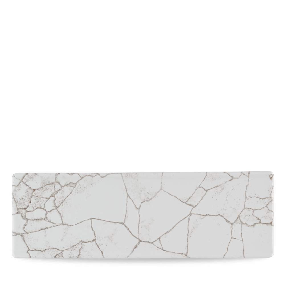 Studio Prints Kintsugi Agate Grey Oblong Porcelain Plate 33 X 11cm