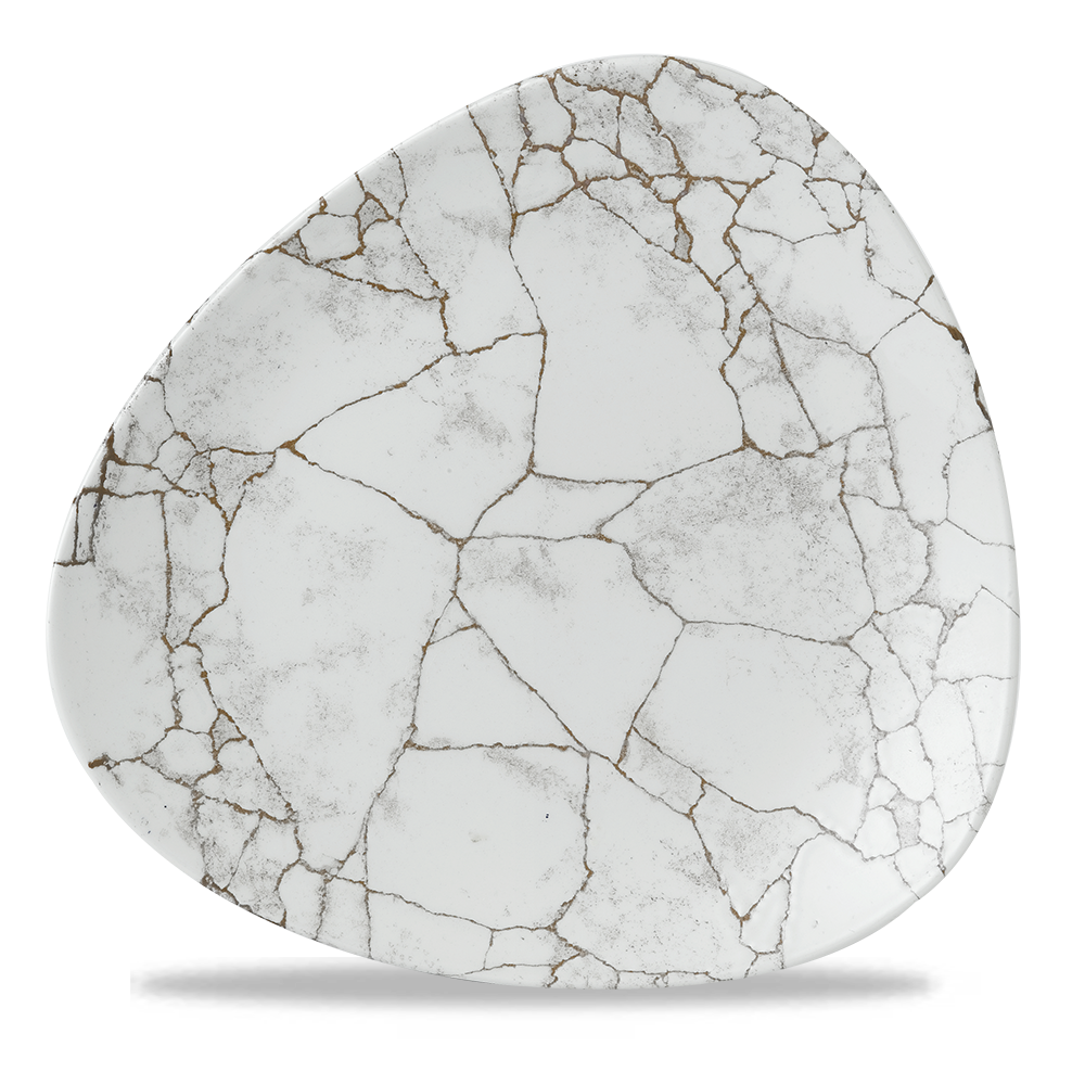 Studio Prints Kintsugi Agate Grey Lotus Plate 10"