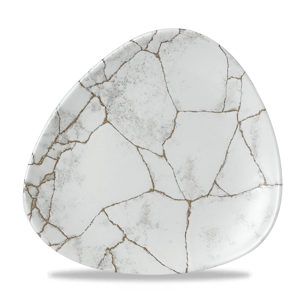 Studio Prints Kintsugi Agate Grey Lotus Plate 7" - Elegant Dining Decor