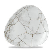 Studio Prints Kintsugi Agate Grey Lotus Plate 7" - Elegant Dining Decor