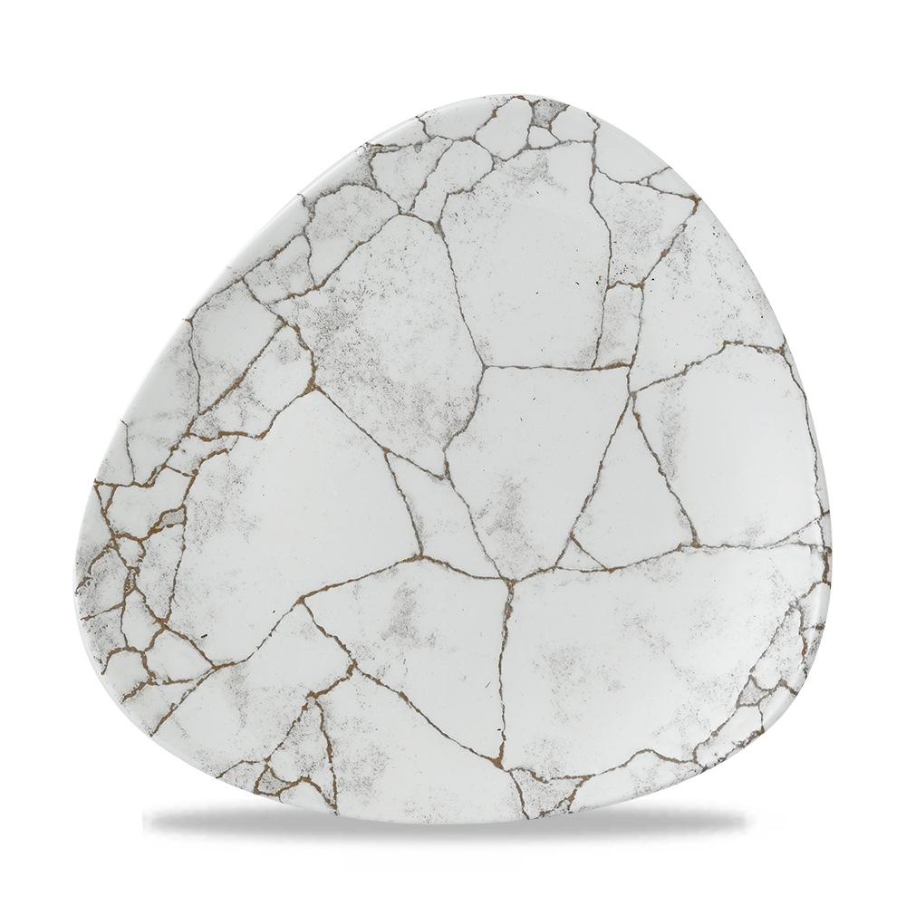Studio Prints Kintsugi Agate Grey Lotus Plate 9"
