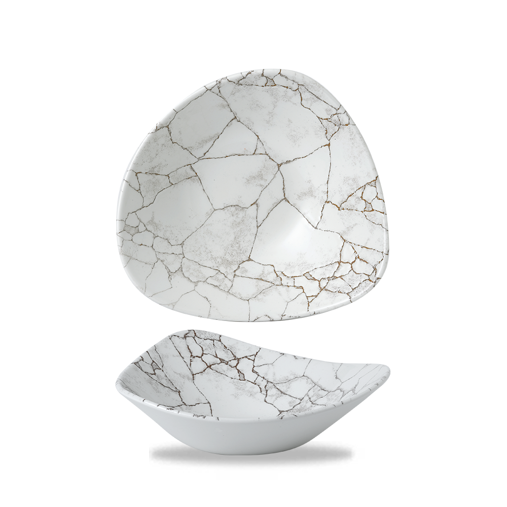 Studio Prints Kintsugi Agate Grey Lotus Bowl 9"