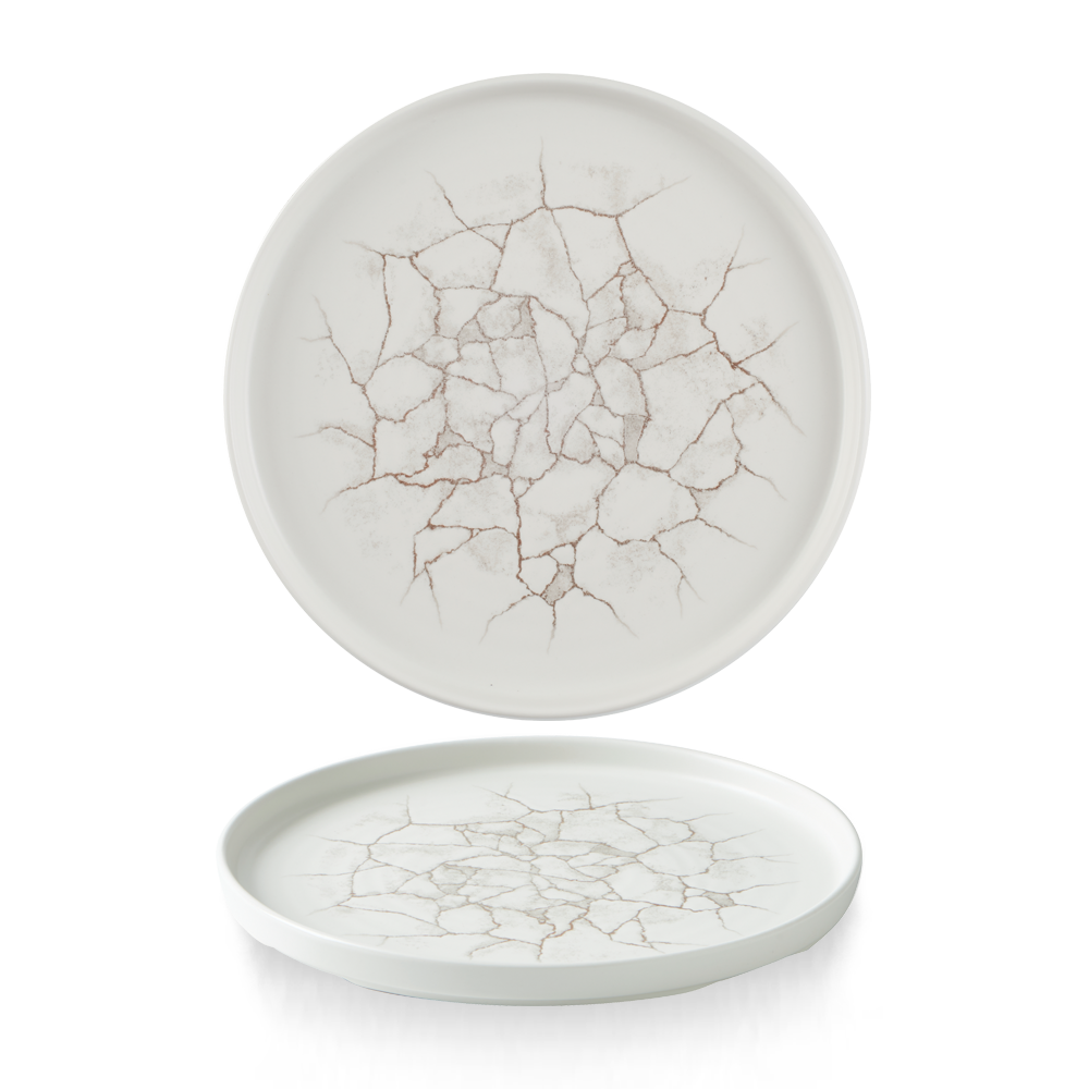 Studio Prints Kintsugi Agate Grey Walled Porcelain Plate 10 2/8"