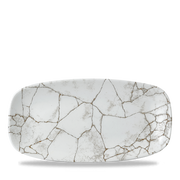 Studio Prints Kintsugi Agate Grey Chefs Oblong Plate - 11 3/4 X 6"