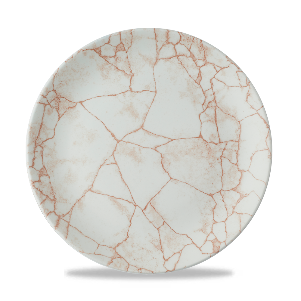 Studio Prints Kintsugi Coral Evolve Porcelain Coupe Plate 10.25"