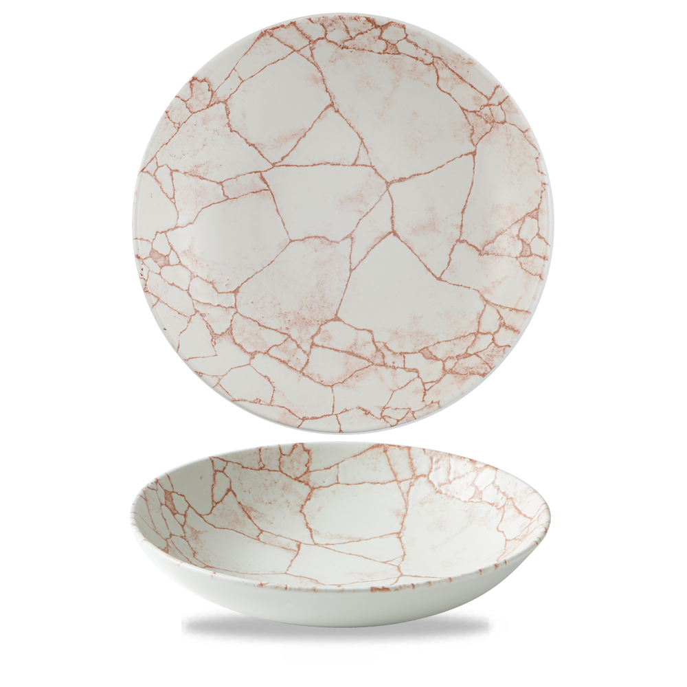 Studio Prints Kintsugi Coral Evolve Porcelain Coupe Bowl 9.75"