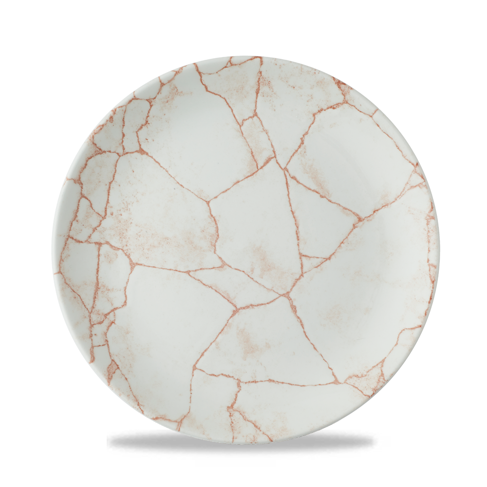 Studio Prints Kintsugi Coral Evolve Porcelain Coupe Plate 8.67"