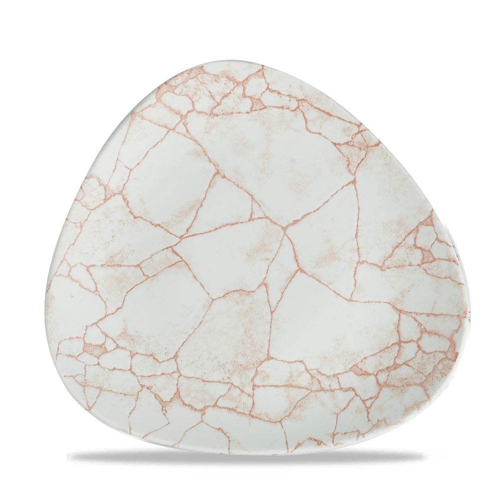 Studio Prints Kintsugi Coral Lotus Porcelain Plate 10"