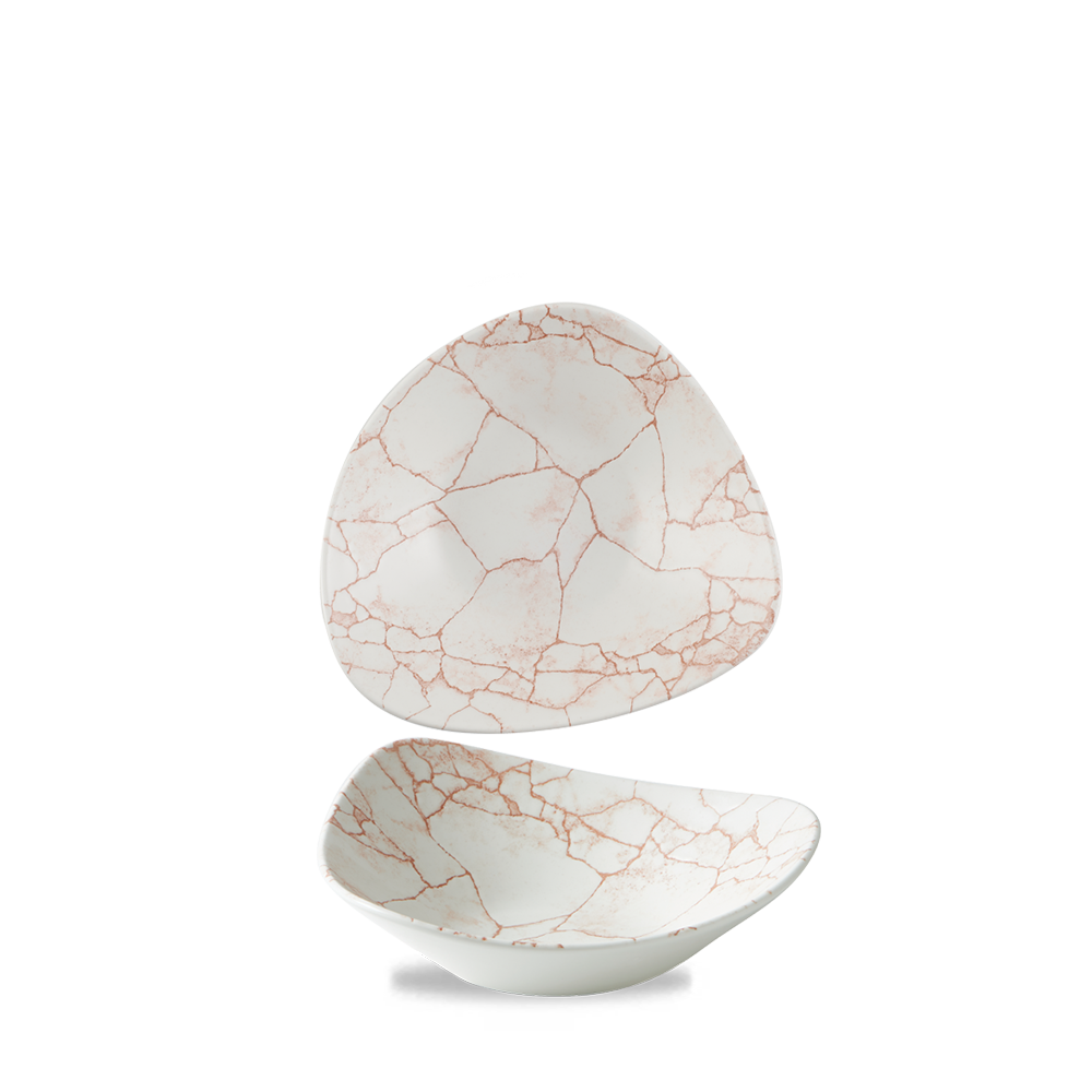 Studio Prints Kintsugi Coral Lotus Porcelain Bowl 7"