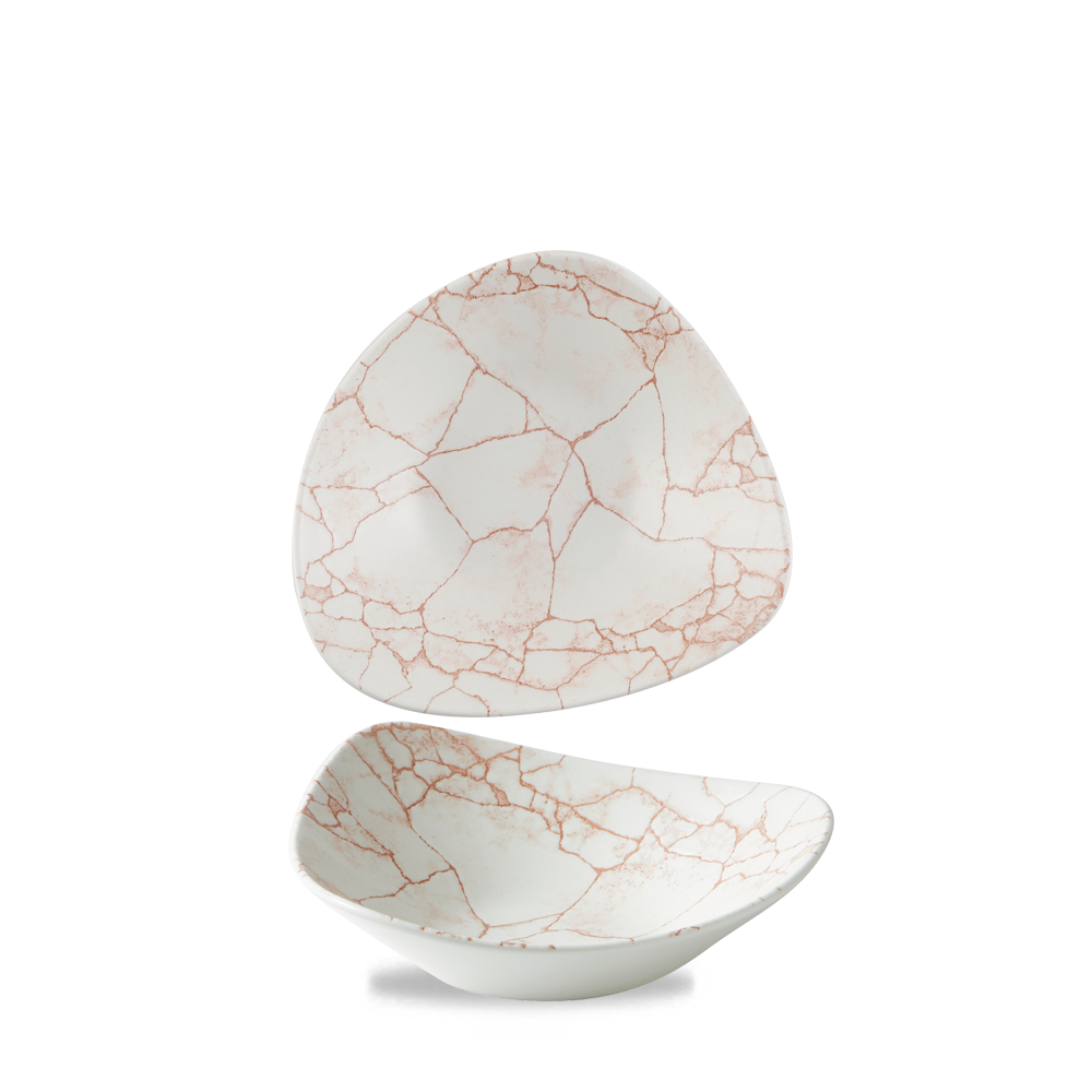 Studio Prints Kintsugi Coral Lotus Porcelain Bowl 9"