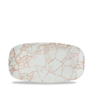 Studio Prints Kintsugi Coral Chefs Oblong Porcelain Plate 11 3/4 X 6"