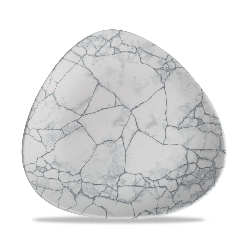 Studio Prints Kintsugi Pearl Grey Lotus Porcelain Plate 10"