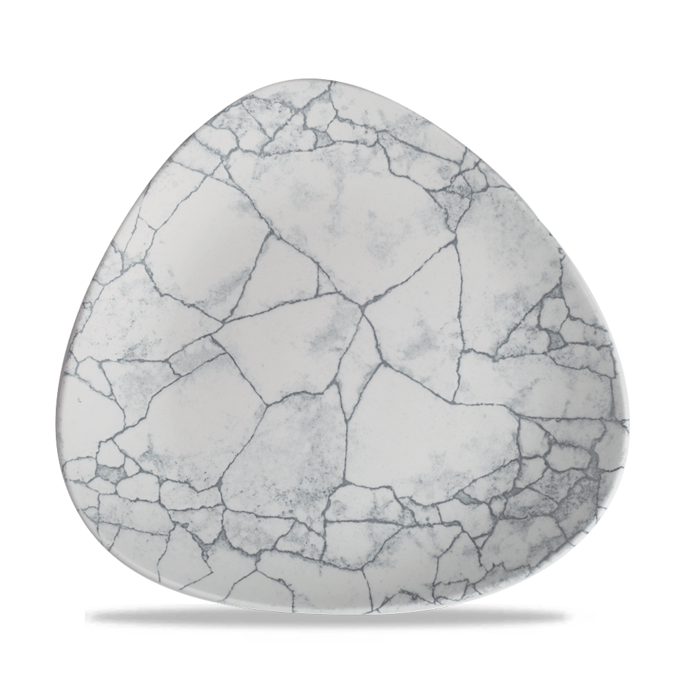 Studio Prints Kintsugi Pearl Grey Lotus Porcelain Plate 9"