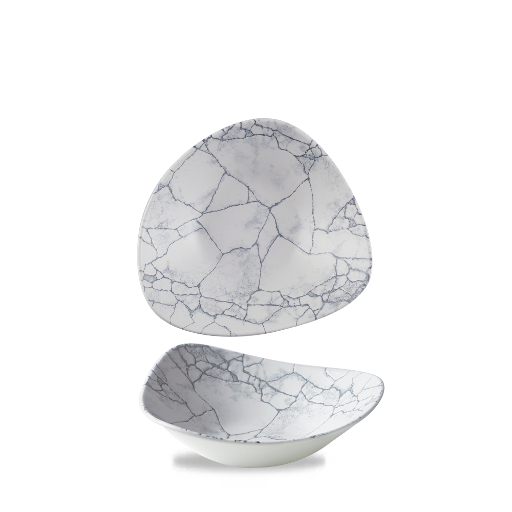 Studio Prints Kintsugi Pearl Grey Lotus Porcelain Bowl 9"