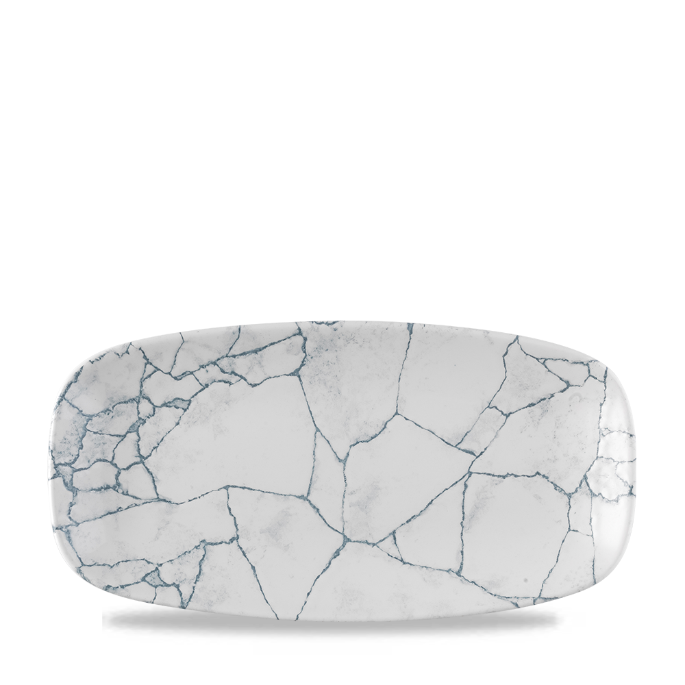 Studio Prints Kintsugi Pearl Grey Chefs Oblong Plate 11 3/4 X 6"