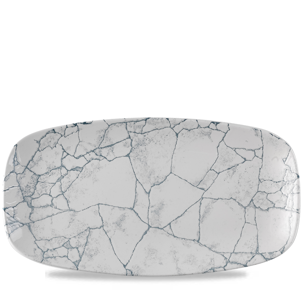 Studio Prints Kintsugi Pearl Grey Chefs Oblong Plate