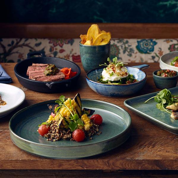 Terra Porcelain Aqua Green Rectangular Platter 30 x 20cm