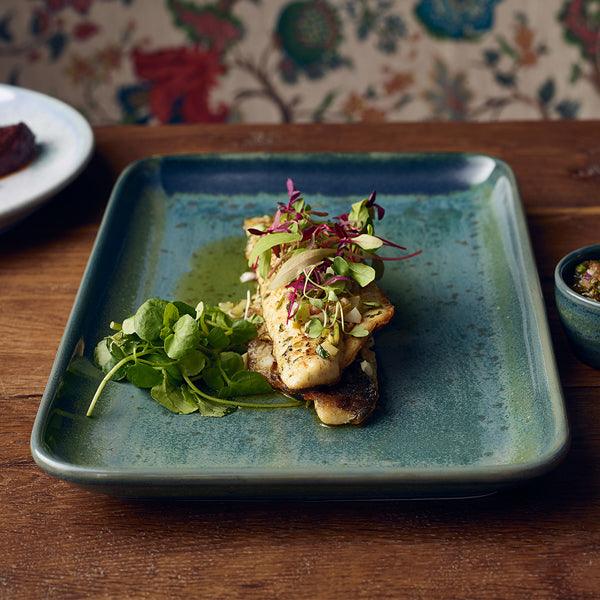 Terra Porcelain Aqua Green Rectangular Platter 30 x 20cm