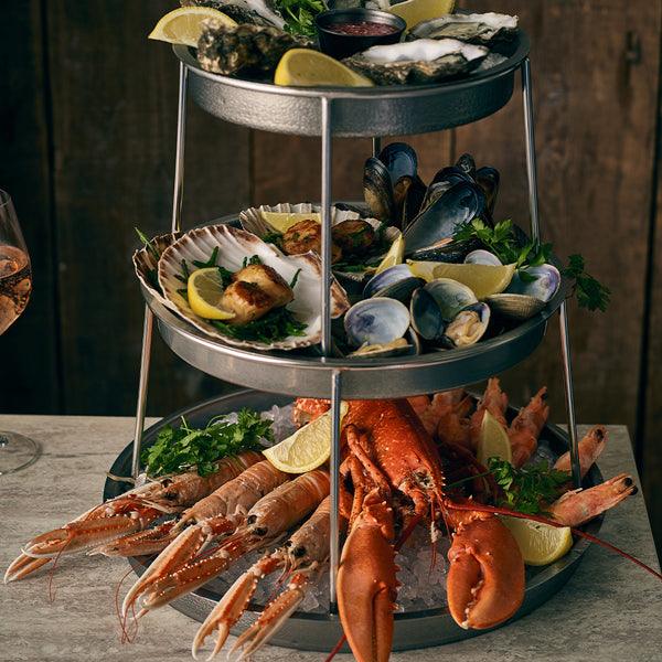 GenWare Three Tier Vintage Steel Seafood Stand