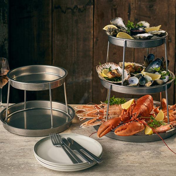 GenWare Two Tier Vintage Steel Seafood Stand