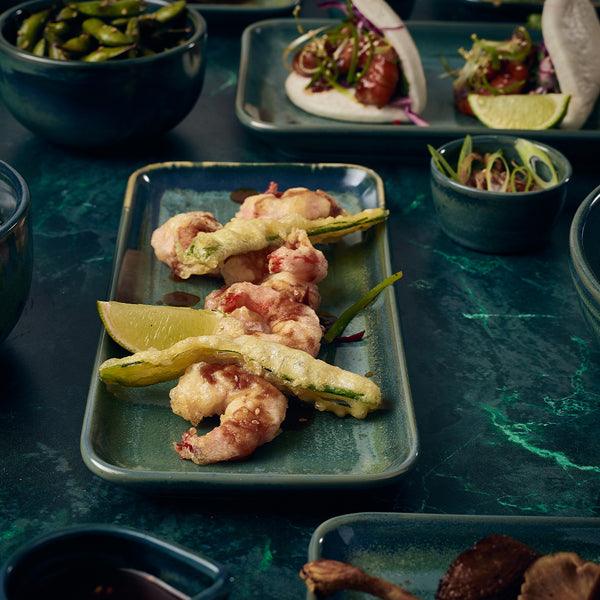 Terra Porcelain Aqua Green Narrow Rectangular Platter 27 x 12.5cm