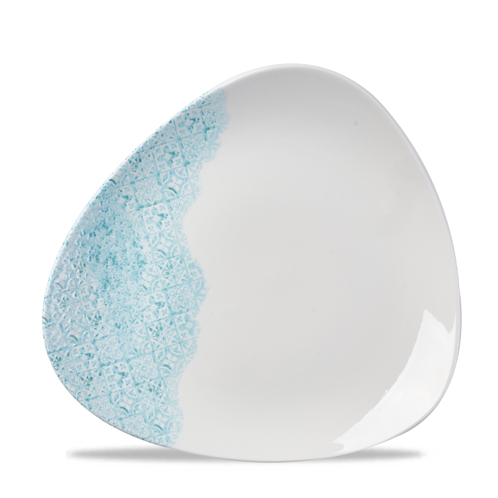 Vintage Prints Med Tiles Aquamarine Triangle Plate 26.5cm