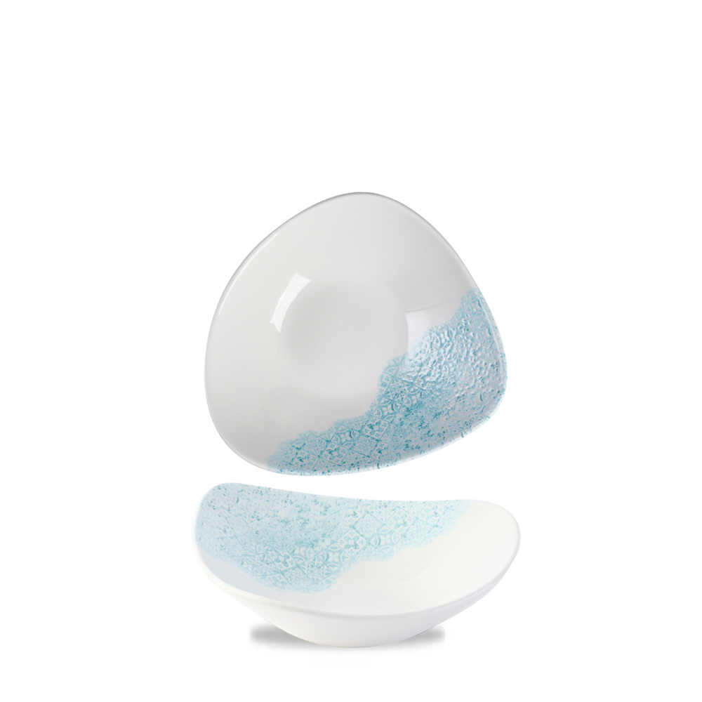 Vintage Prints Med Tiles Aquamarine Triangle Bowl 18.5cm