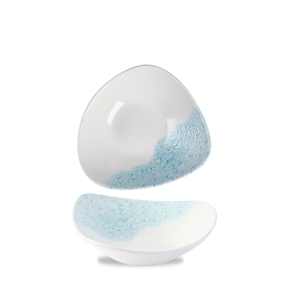 Vintage Prints Med Tiles Aquamarine Triangle Bowl 23.5cm