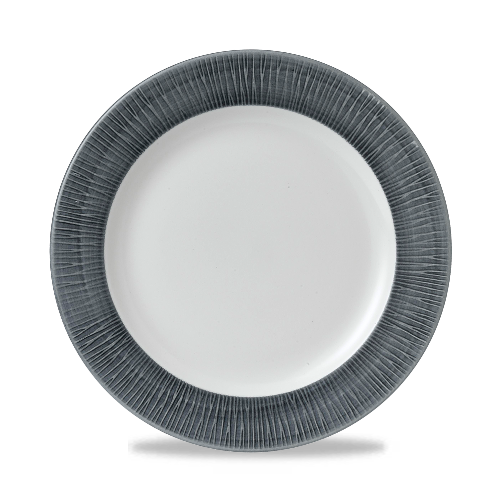 Bamboo Spinwash Mist Footed Porcelain Plate 10 1/4"