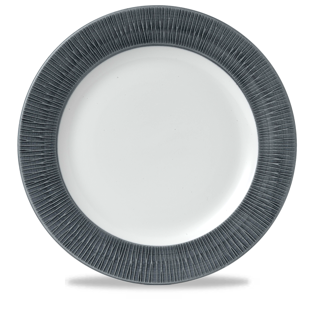 Bamboo Spinwash Mist Footed Porcelain Plate 12"