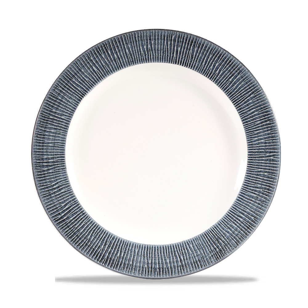 Bamboo Spinwash Mist Footed Porcelain Plate 10 7/8"