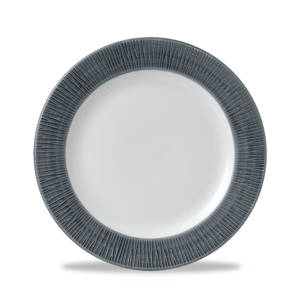 Bamboo Spinwash Mist Footed Porcelain Plate 9 1/8"