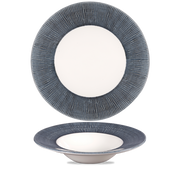 Bamboo Spinwash Mist Porcelain Wide Rim Bowl 11"