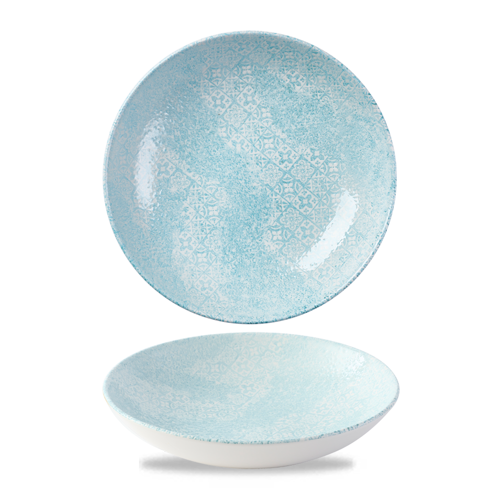 Vintage Prints Med Tiles Aquamarine Coupe Bowl 18.2cm