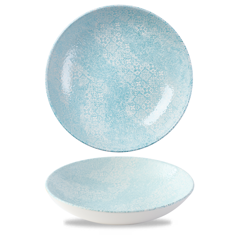 Vintage Prints Med Tiles Aquamarine Coupe Bowl 24.8cm