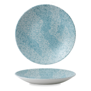 Vintage Prints Aquamarine Med Tiles Deep Coupe Plate 11"