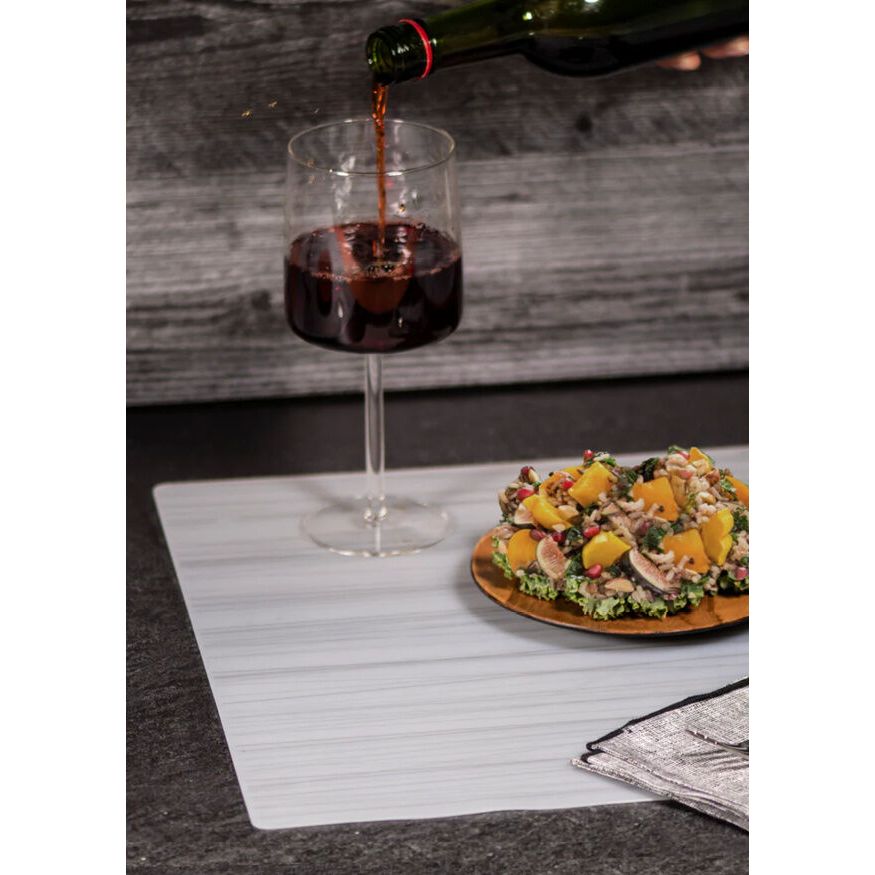 Utopia | Table Presentation | Modern Twist Stream Silver Silicone Placemat 30.5 x 40.6cm (12 x 16") | Bespoke77