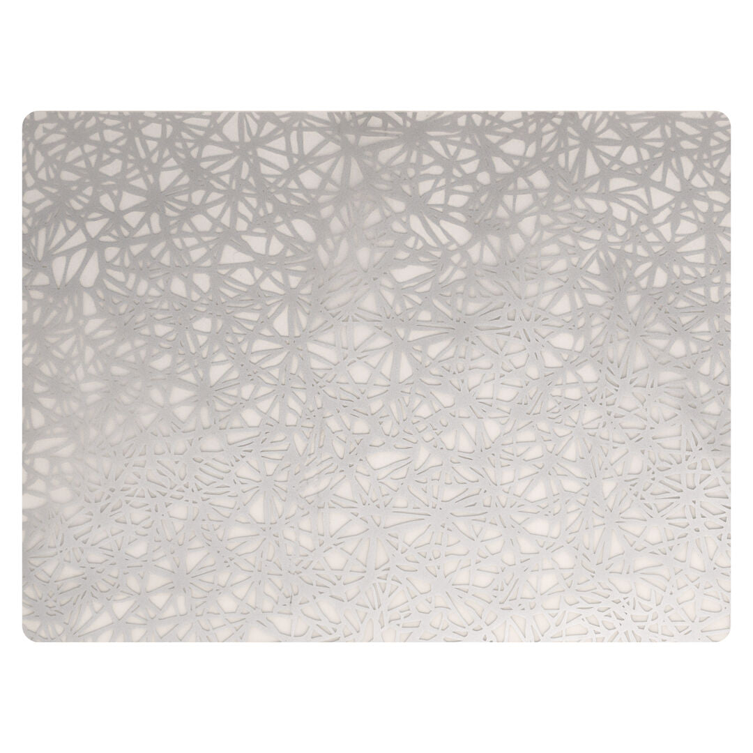 Utopia | Table Presentation | Modern Twist Twine Silver Silicone Placemat 30.5 x 40.6cm (12 x 16") | Bespoke77