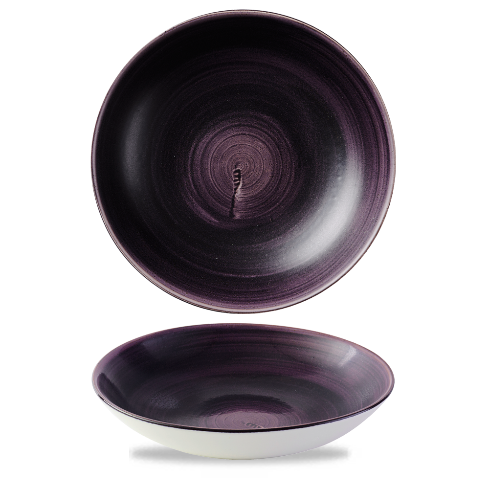 Stonecast Patina Deep Purple Coupe Bowl 24.8cm - Unique Elegance for Every Table