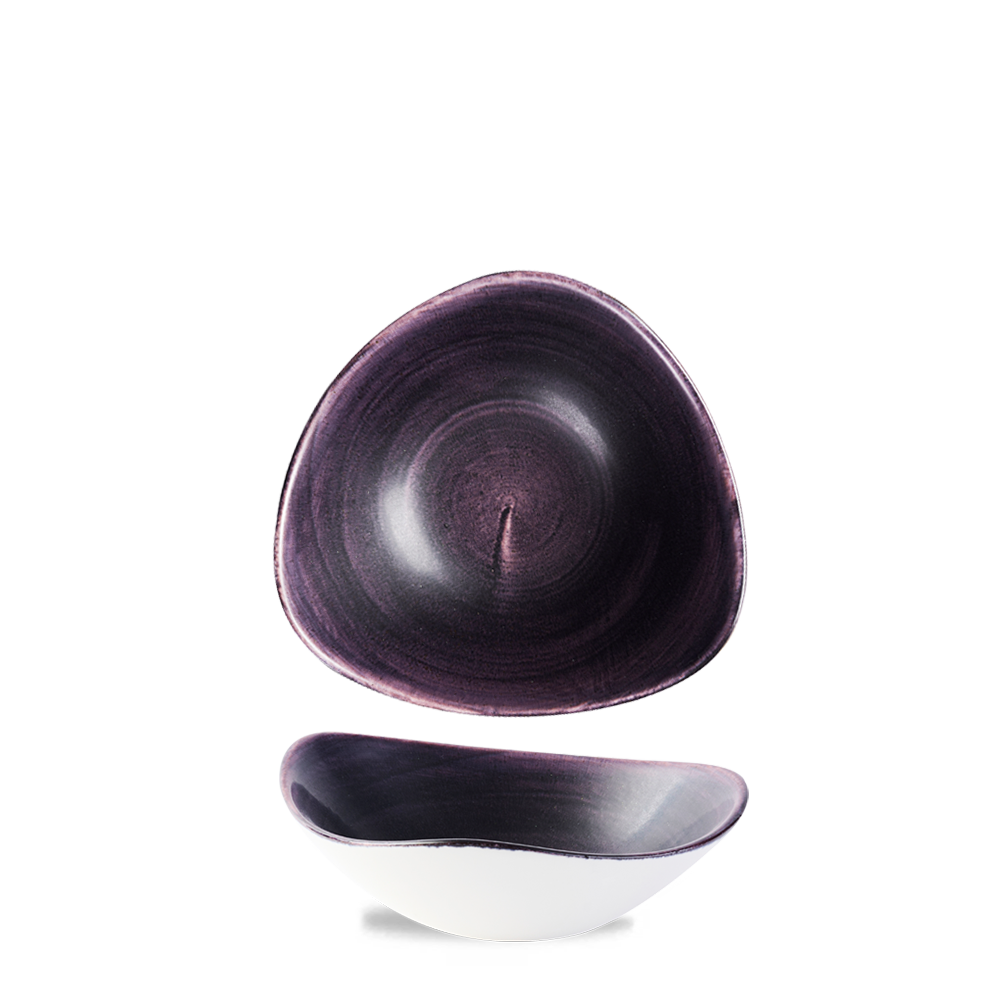 Stonecast Patina Deep Purple Triangle Bowl 18.5cm