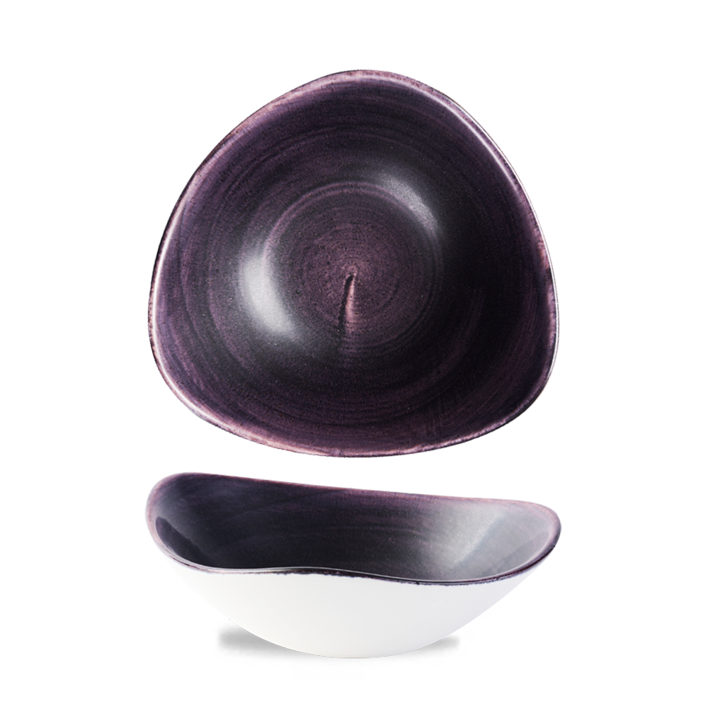 Stonecast Patina Deep Purple Triangle Bowl 23.5cm