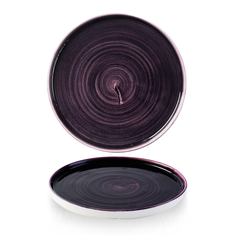 Stonecast Patina Deep Purple Walled Plate 26cm: Elegant Dining Experience