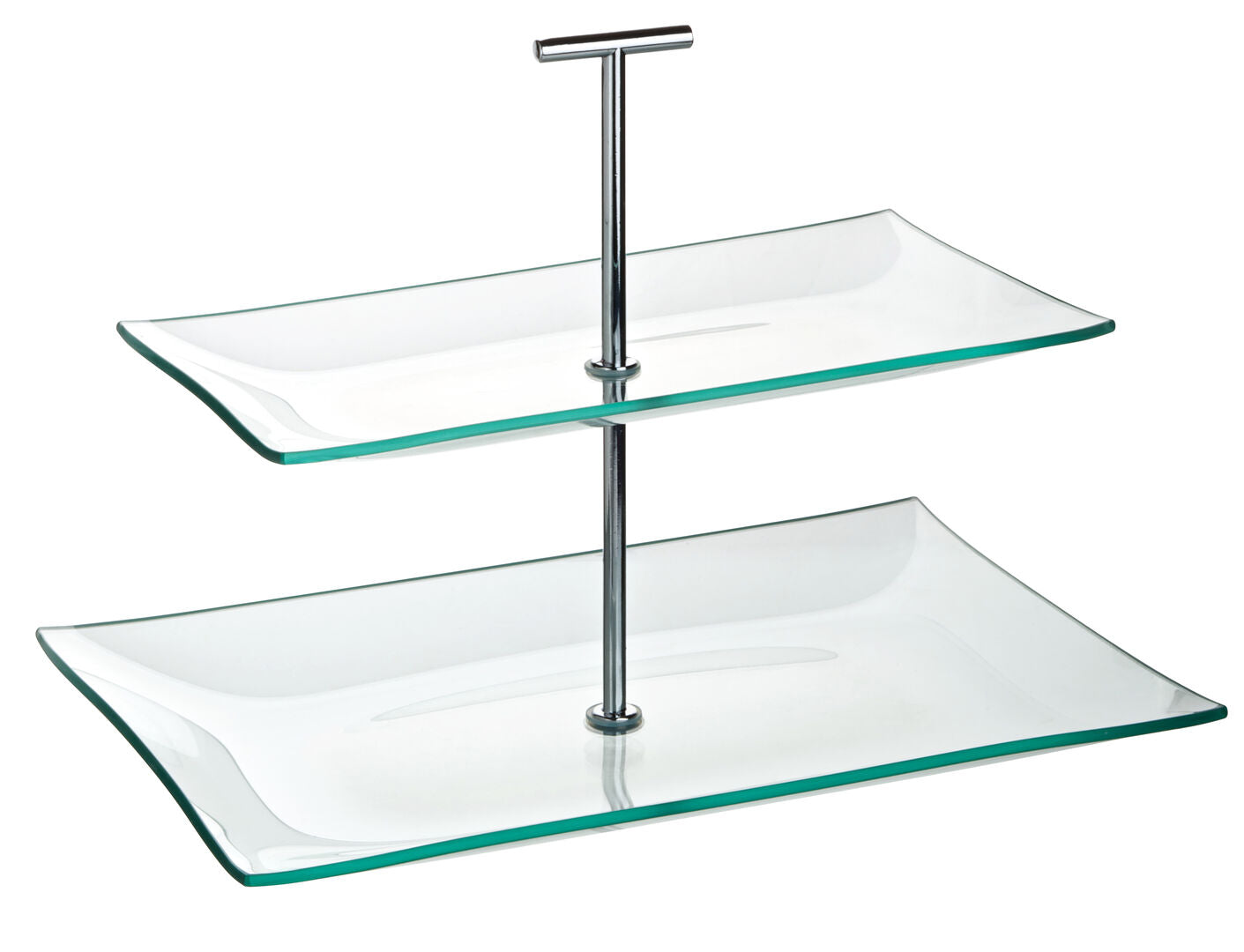Aura 2 Tiered Rectangular Glass Plate 11.75 x 8"