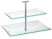 Aura 2 Tiered Rectangular Glass Plate 11.75 x 8"